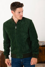 Schott's LC300 in soft green suede goatskin, perfect for spring. - Image n°5