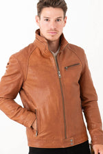 Tan sheepskin jacket, regular fit-soft, smooth, and versatile. - Image n°4