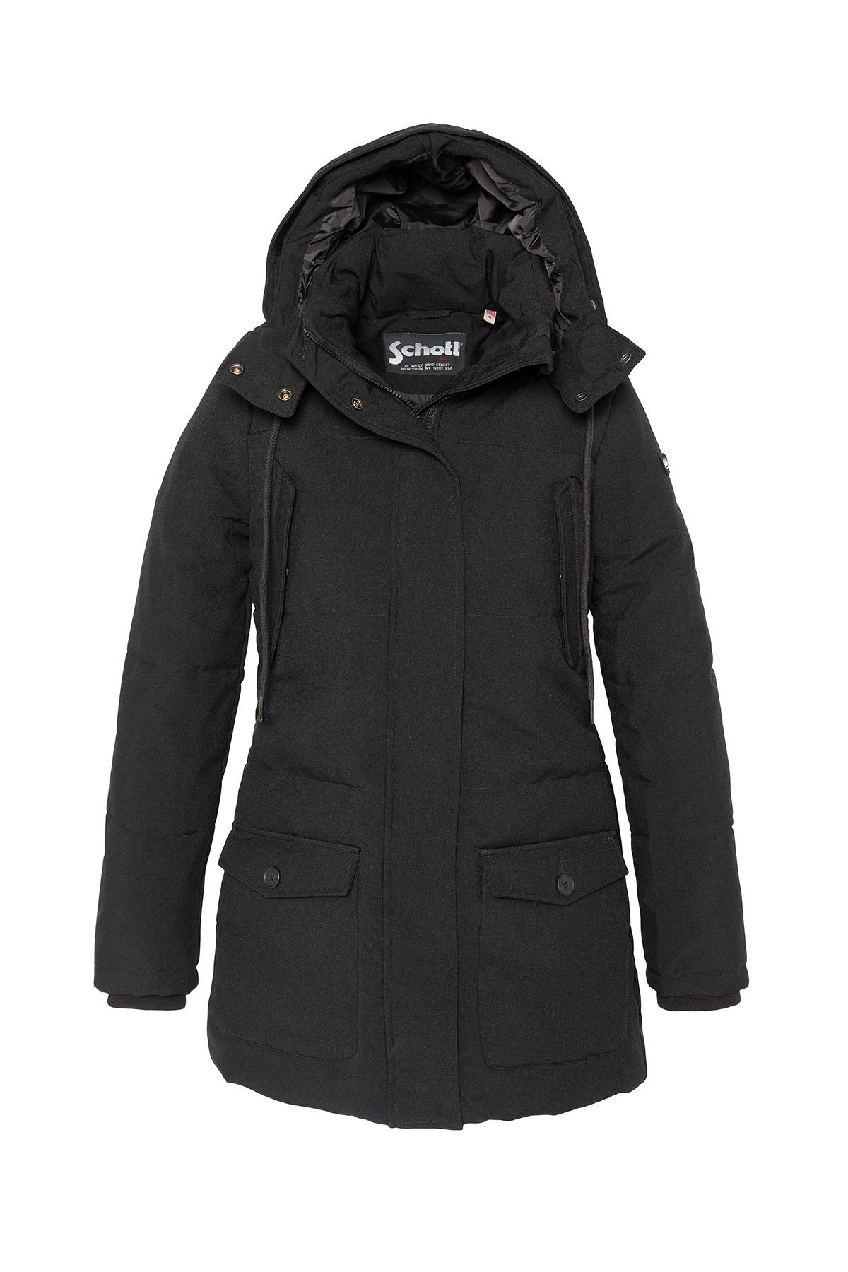 Long parka with removable black hood - Image n°4