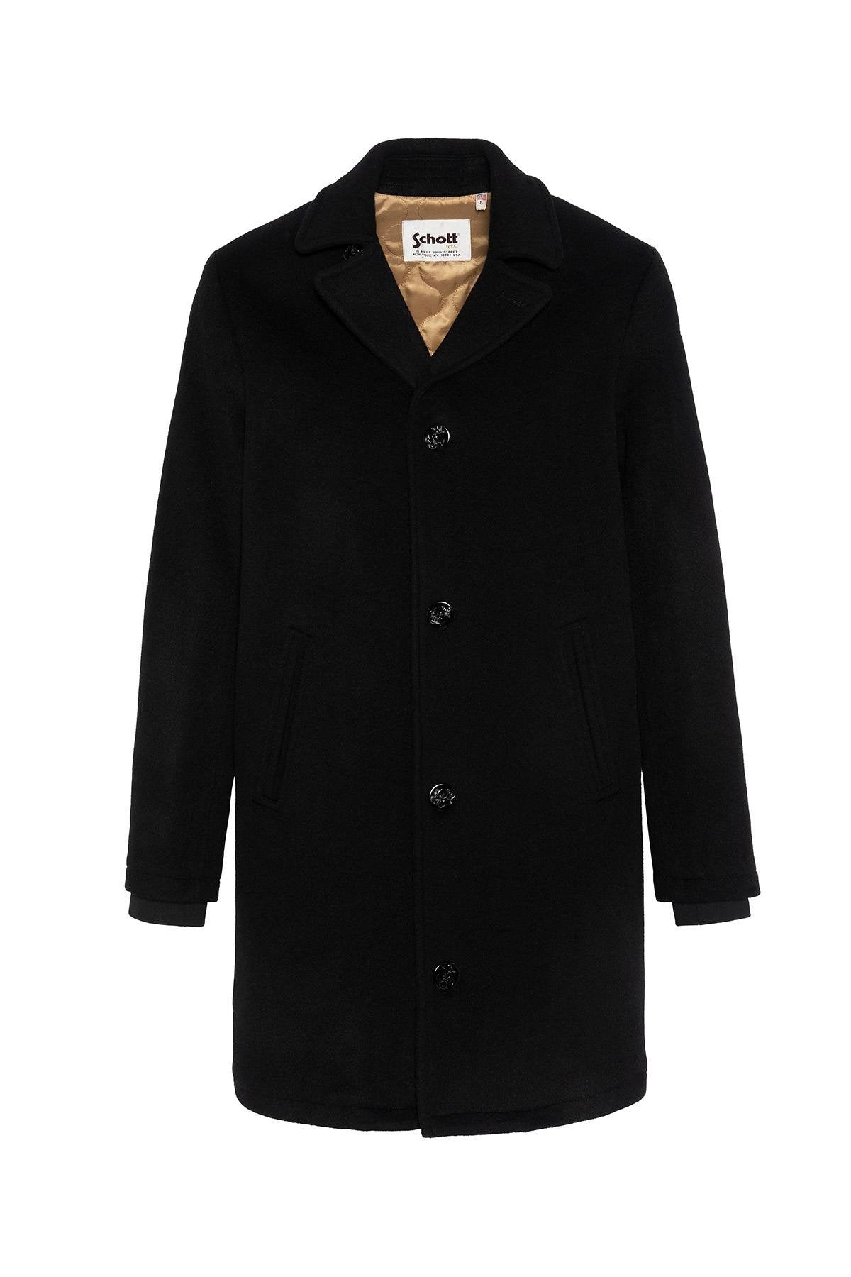 Schott's MILES2: a wool-blend overcoat with anchor buttons for winter. - Image n°6