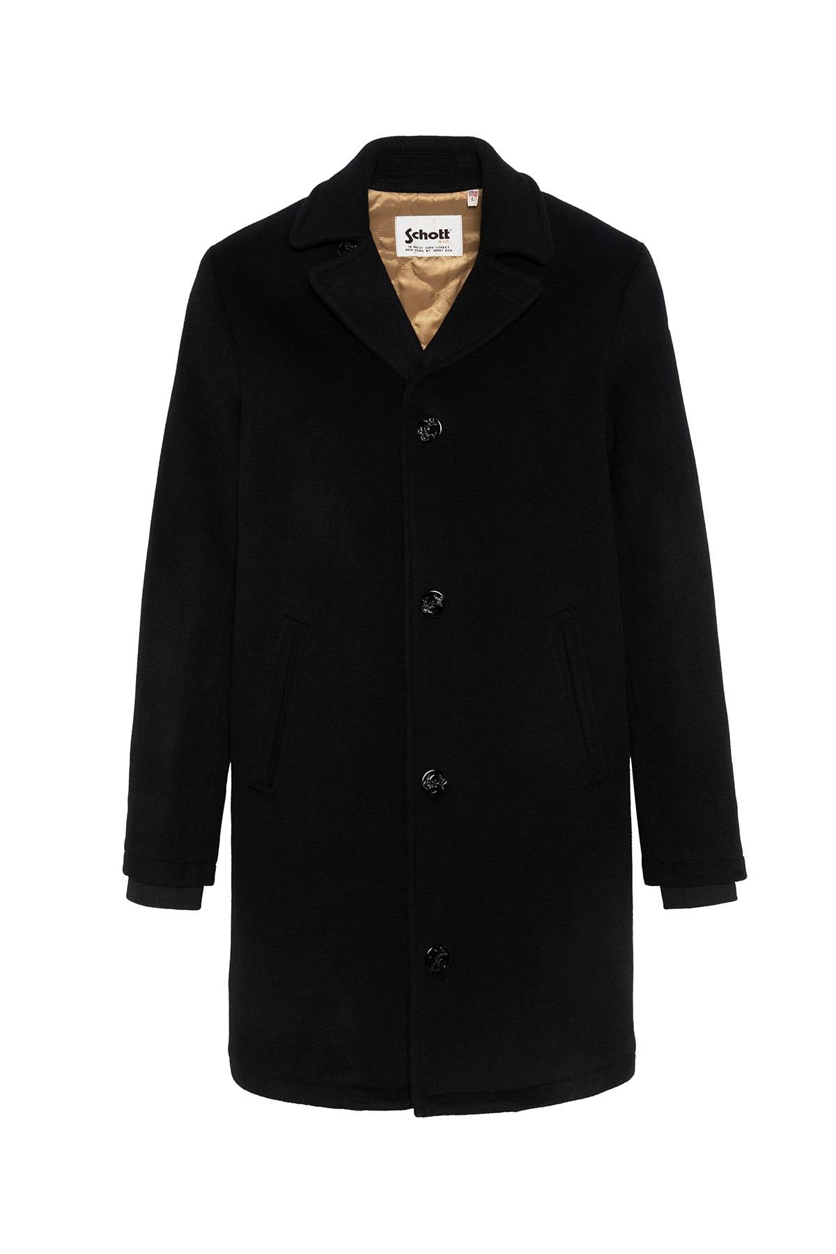 Schott's MILES2: a wool-blend overcoat with anchor buttons for winter. - Image n°6