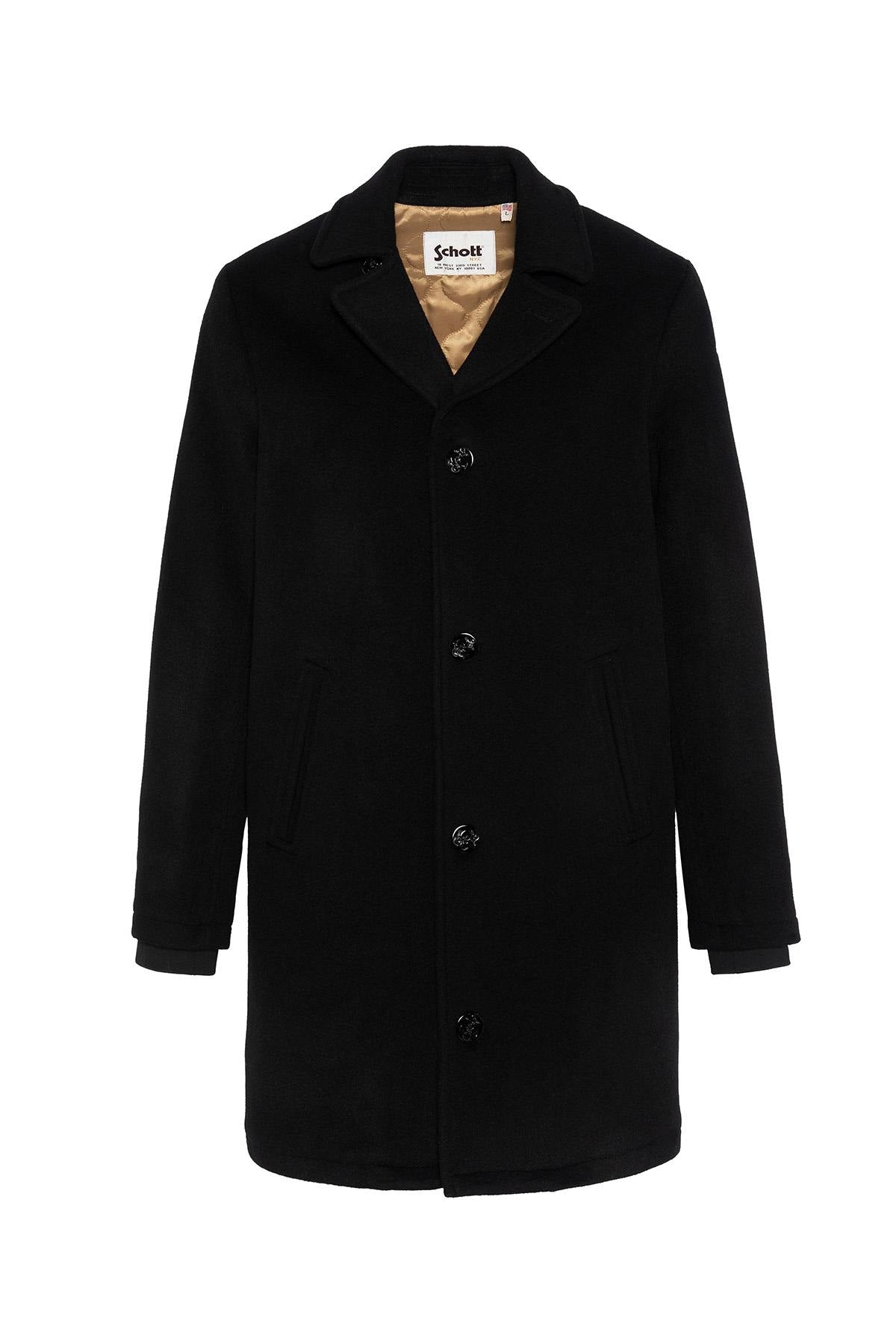 Schott's MILES2: a wool-blend overcoat with anchor buttons for winter. - Image n°6