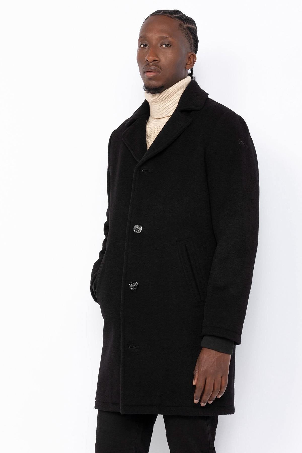 Schott's MILES2: a wool-blend overcoat with anchor buttons for winter. - Image n°1