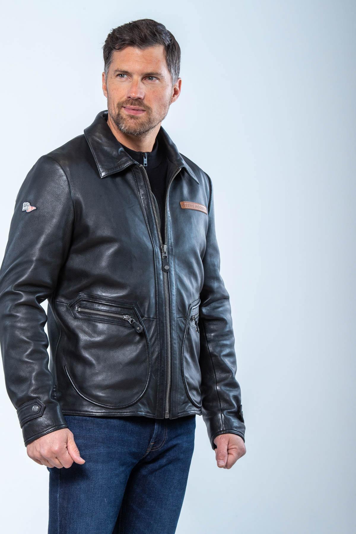 Steve McQueen's black sheep leather jacket-timeless and rugged. - Image n°9