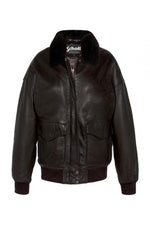Schott NYC's lambskin aviator jacket with removable vegan fur collar. - Image n°10