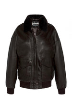 Schott NYC's lambskin aviator jacket with removable vegan fur collar. - Image n°10