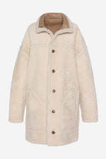 Long reversible double-sided sheepskin coat - Image n°11