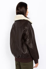 A relaxed aviator jacket by Schott, crafted in soft washed lambskin. - Image n°2