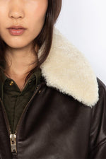 A relaxed aviator jacket by Schott, crafted in soft washed lambskin. - Image n°5