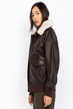 A relaxed aviator jacket by Schott, crafted in soft washed lambskin. - Image n°6