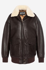 A relaxed aviator jacket by Schott, crafted in soft washed lambskin. - Image n°7