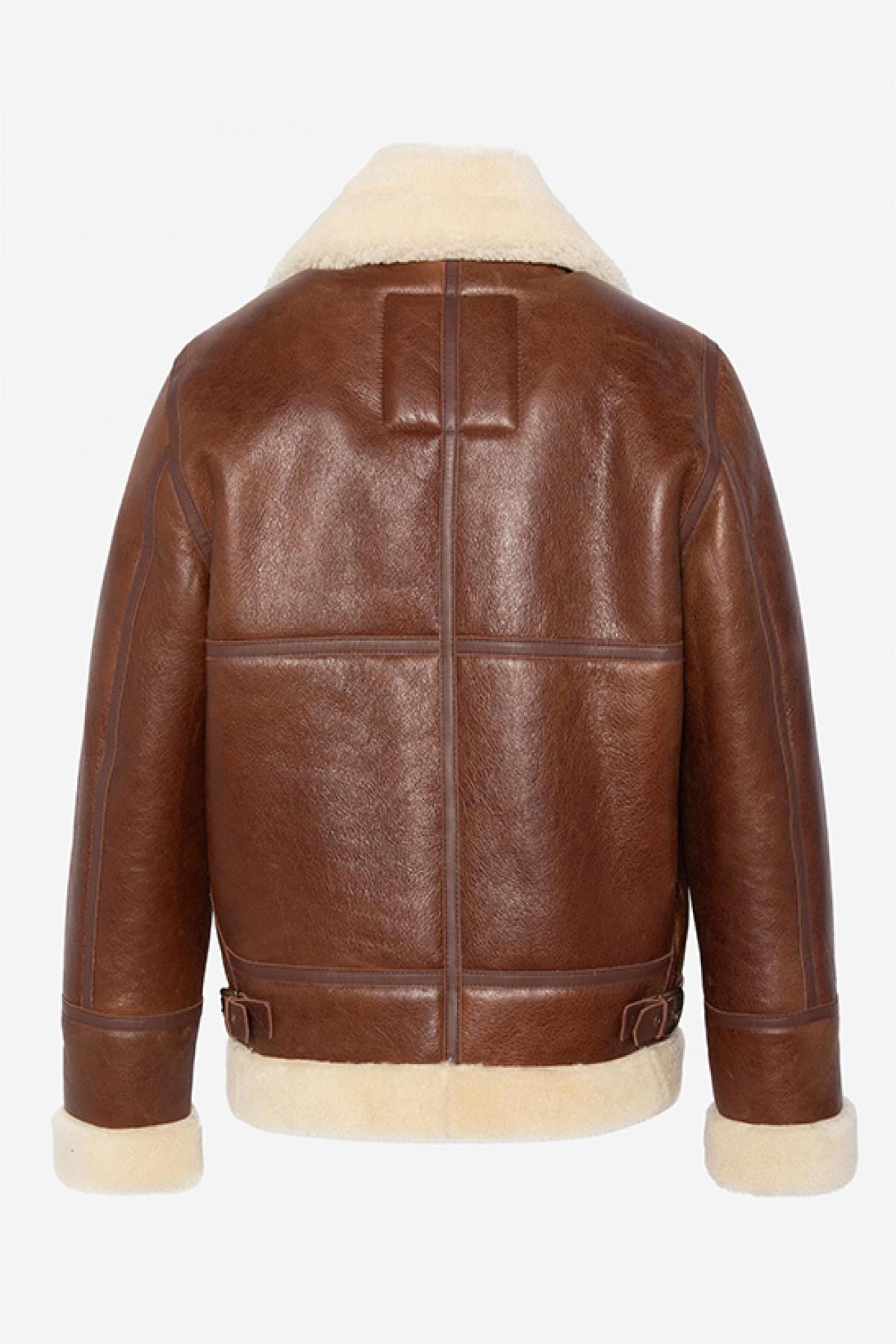 Schott's LC1259 Moka: sheepskin bomber, wartime warmth, vintage charm. - Image n°8