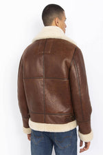 Schott's LC1259 Moka: sheepskin bomber, wartime warmth, vintage charm. - Image n°4
