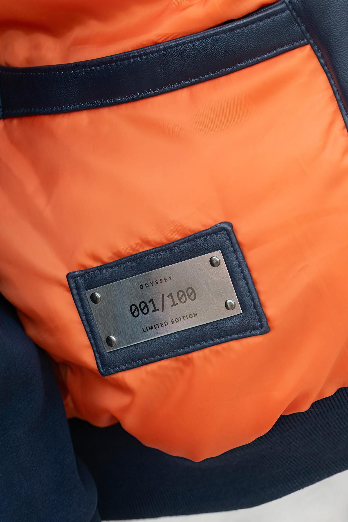 Limited-edition navy sheepskin jacket inspired by Apollo 13's legacy. - Image n°7