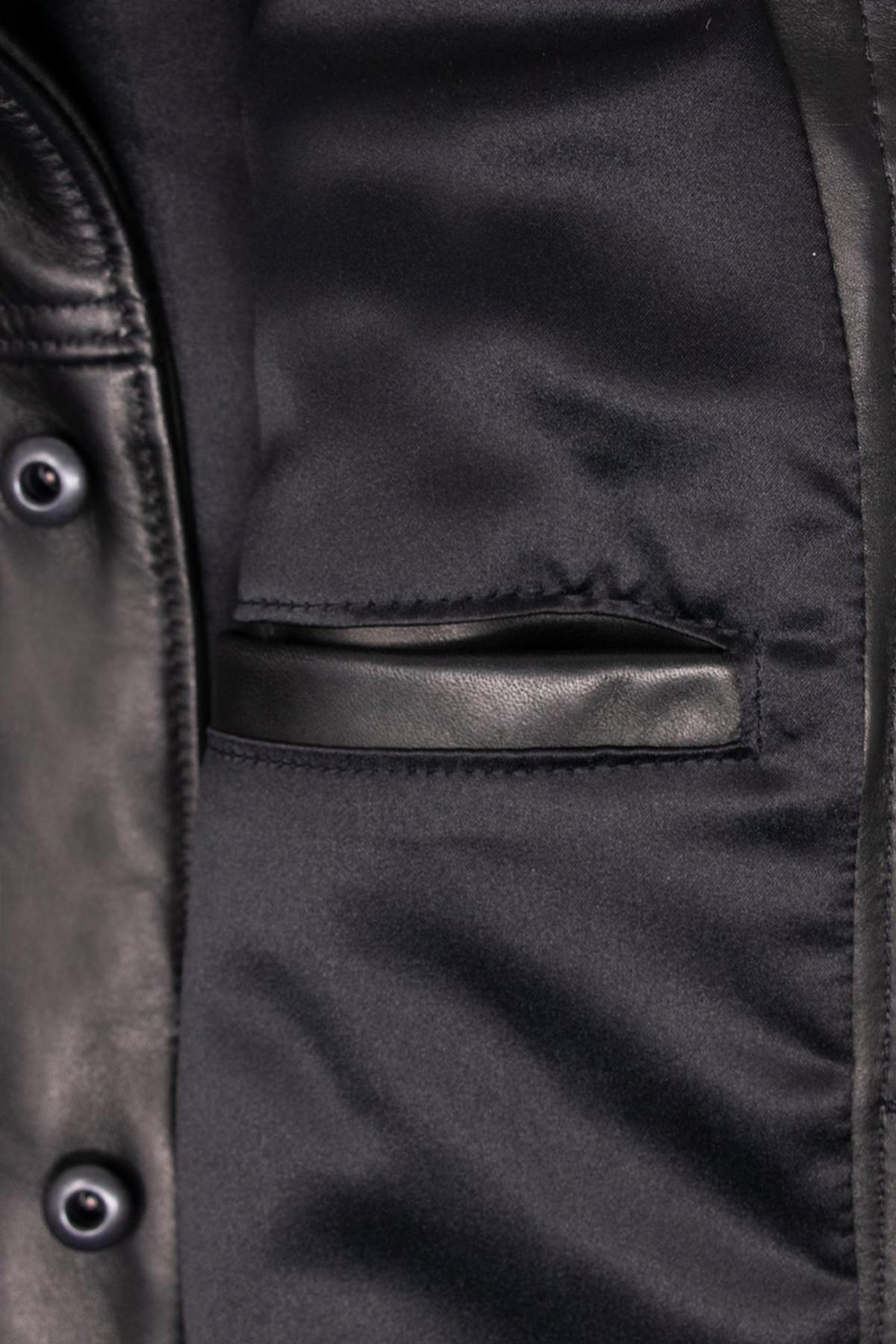 Slim-fit trucker jacket in full-grain cowhide, crafted by Schott USA. - Image n°10
