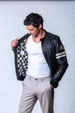 Black sheep leather jacket, regular fit, soft and timelessly stylish. - Image n°2