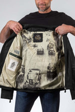 Le Mans-licensed black lambskin jacket. Biker style, regular fit. - Image n°2