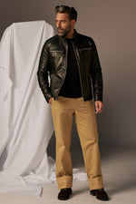 Redskins' black lambskin biker jacket: sleek, sharp, and adjustable. - Image n°2