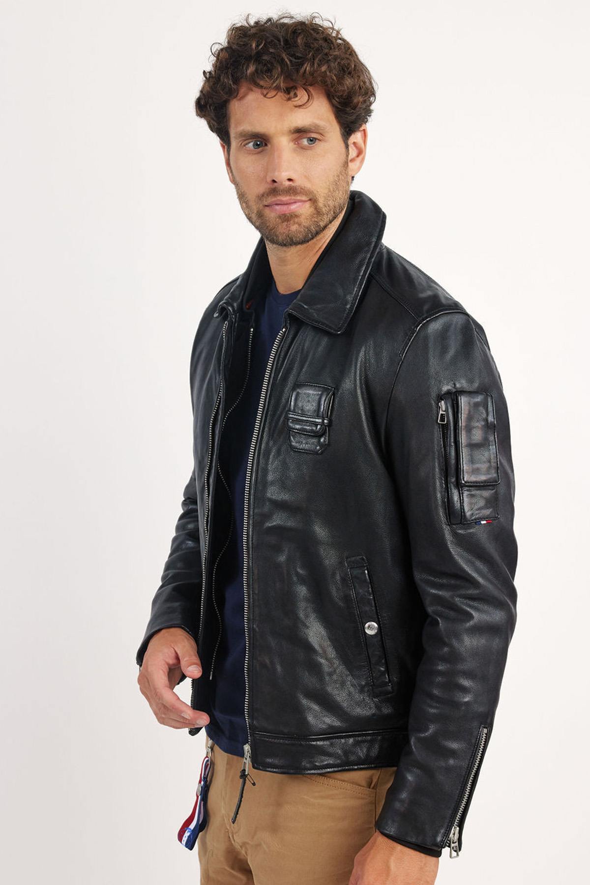 Redskins' sheepskin aviator jacket, inspired by classic pilot styles. - Image n°3