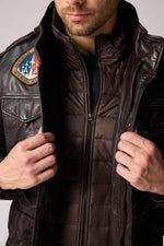 Dark brown lambskin jacket with military roots and French elegance. - Image n°2