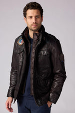 Dark brown lambskin jacket with military roots and French elegance. - Image n°8