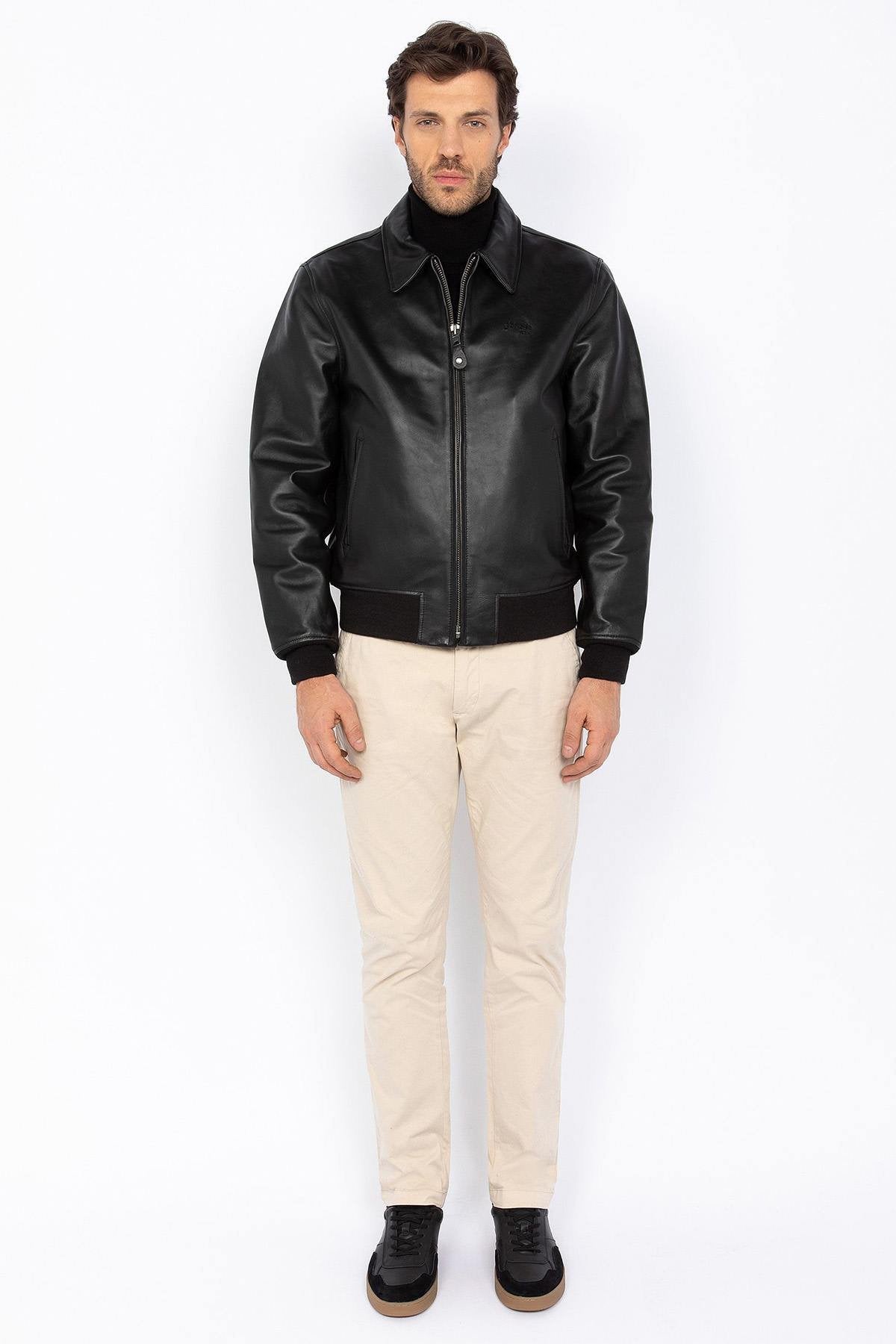 Black cowhide jacket by Schott NYC-timeless, rugged, and versatile. - Image n°7