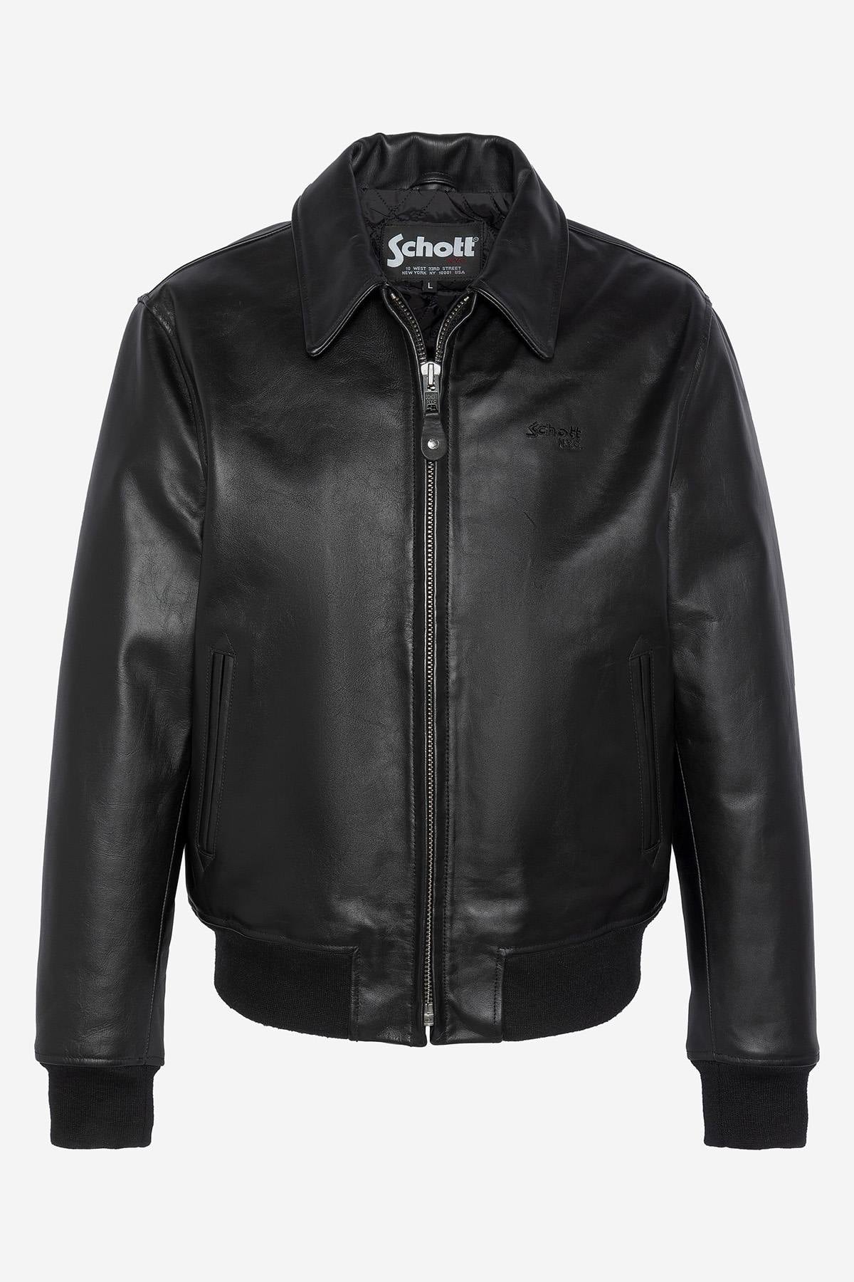 Black cowhide jacket by Schott NYC-timeless, rugged, and versatile. - Image n°5