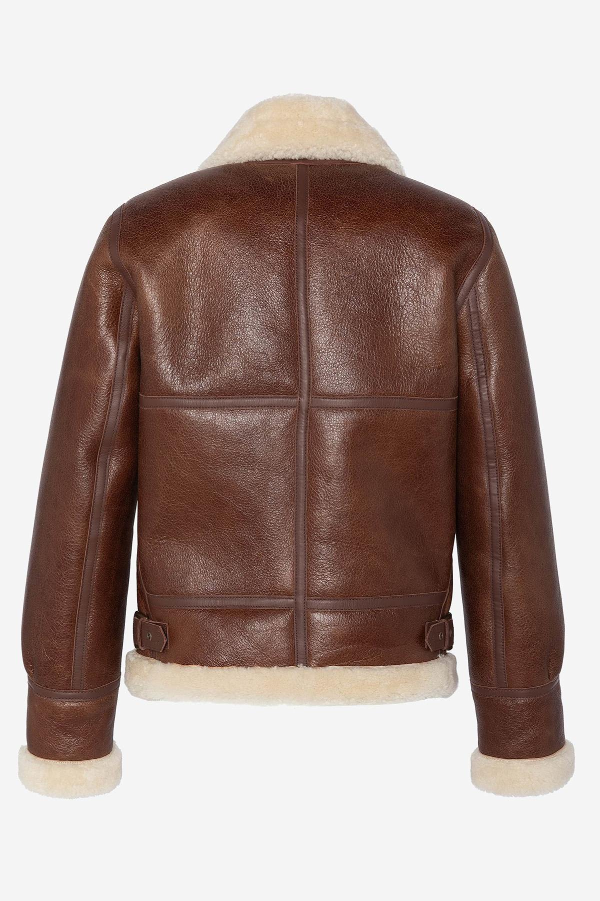 Schott's moka shearling bomber: warm, durable, timeless. - Image n°5