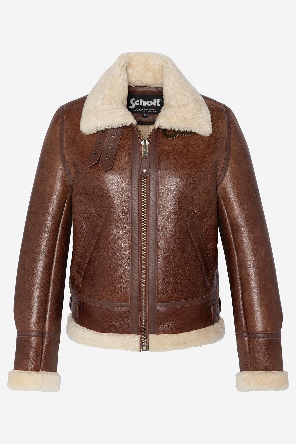 Schott's moka shearling bomber: warm, durable, timeless. - Image n°6