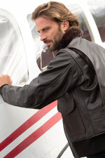 WWII G-1 aviator jacket in aged buffalo leather, robust and vintage. - Image n°3