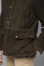 Regular-fit jacket in burnt suede goat leather, timeless and refined. - Image n°9