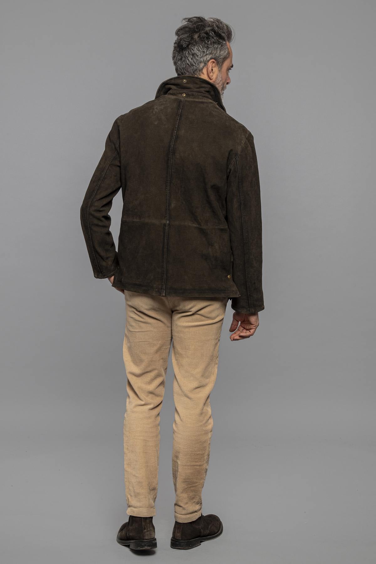 Regular-fit jacket in burnt suede goat leather, timeless and refined. - Image n°6