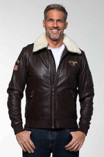 Steve McQueen Dark Brown Leather Bomber Jacket - Image n°1