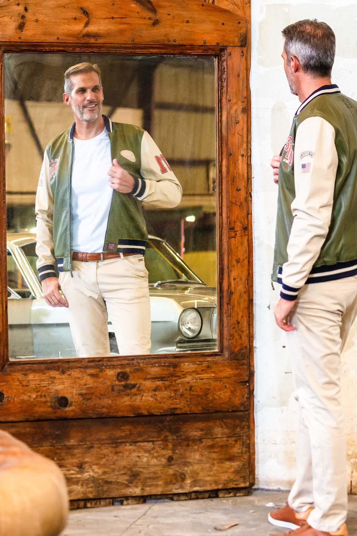 Light khaki sheepskin jacket, inspired by Steve McQueen's 'Cooler King'. - Image n°1