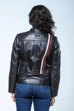 Black sheep leather jacket, biker-inspired, lightweight and supple. - Image n°3