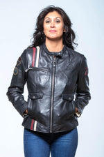 Black sheep leather jacket, biker-inspired, lightweight and supple. - Image n°1