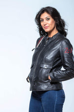 Black sheep leather jacket, biker-inspired, lightweight and supple. - Image n°4