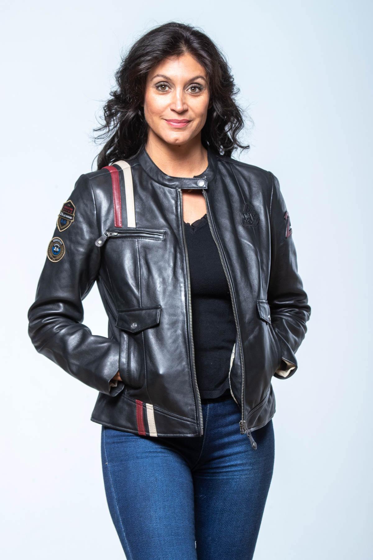 Black sheep leather jacket, biker-inspired, lightweight and supple. - Image n°2