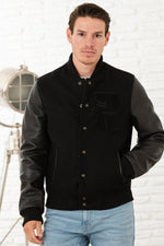 Black leather varsity teddy - Image n°7