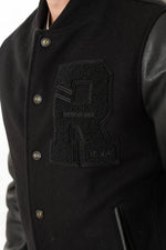 Black leather varsity teddy - Image n°2