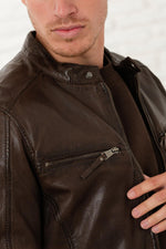 Brown Sheepskin Leather Jacket - Image n°7