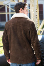 Thick buffalo suede jacket with sherpa warmth for winter. - Image n°2