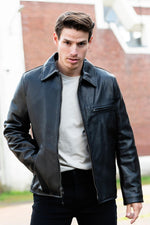 Cowhide leather jacket made in USA - Image n°1