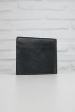 Black leather coin purse with embossed logo - Image n°3