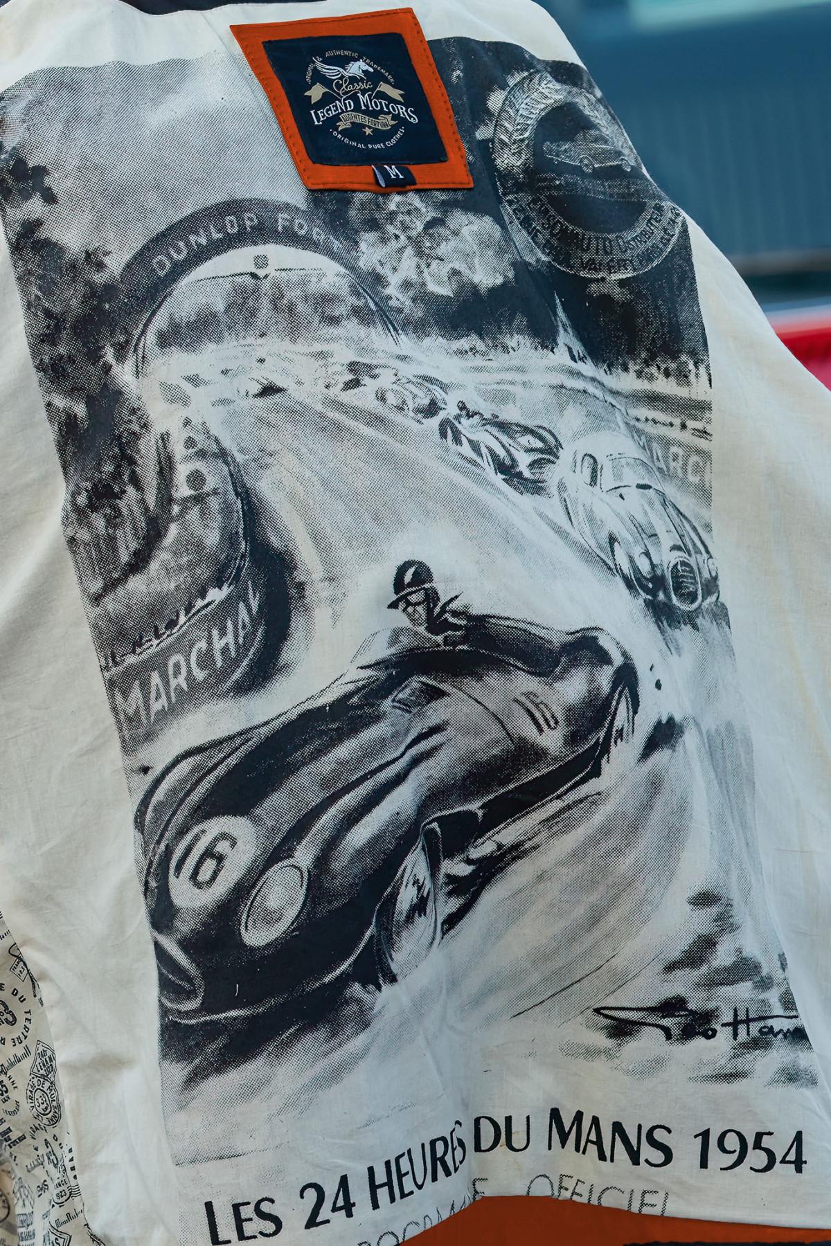 Rider's orange sheepskin jacket. Le Mans heritage, bold biker style. - Image n°5