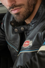 Iconic black sheepskin jacket from the 24 Hours of Le Mans collection. - Image n°6