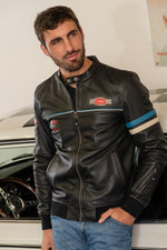 Iconic black sheepskin jacket from the 24 Hours of Le Mans collection. - Image n°5