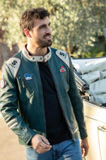 Petrol-blue sheep leather jacket-lightweight, supple, timeless. - Image n°6