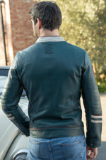 Petrol-blue sheep leather jacket-lightweight, supple, timeless. - Image n°4