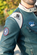 Petrol-blue sheep leather jacket-lightweight, supple, timeless. - Image n°5